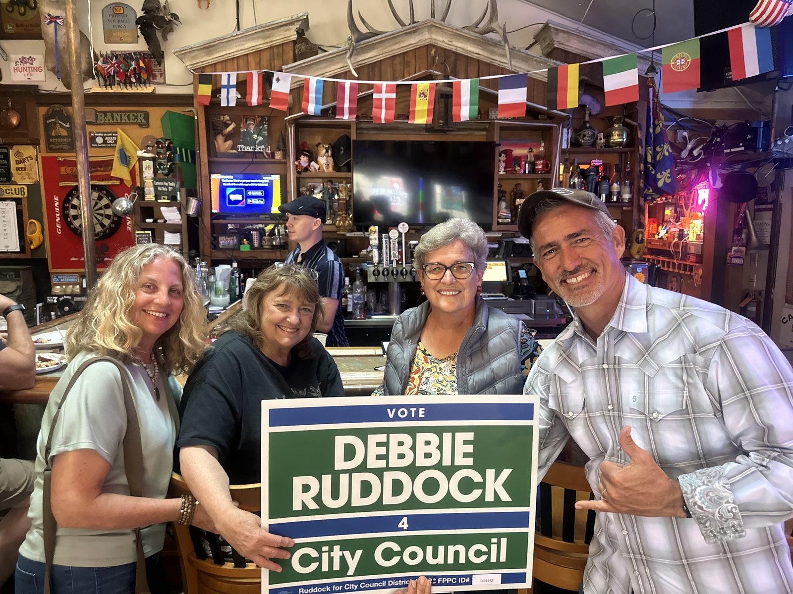 Neighbors gathered at Cameron's during Debbie Ruddock's campaign kickoff.